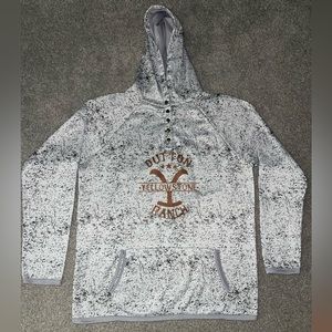 Yellowstone Dutton Ranch Womens XL Pullover 1/4 Snap Sweatshirt Hoodie Sweater